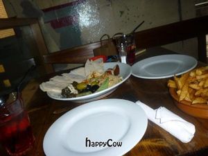 Some of our lovely food (falafels and chips and lots of goodies)  at Stereo in Glasgow