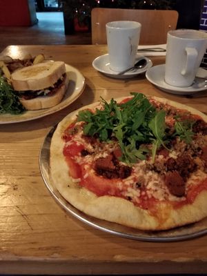 Vegan Haggis pizza at Stereo in Glasgow