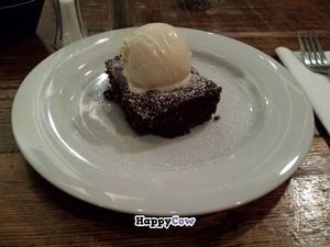 Chocolate Hazelnut Brownie with ice-cream  at Stereo in Glasgow
