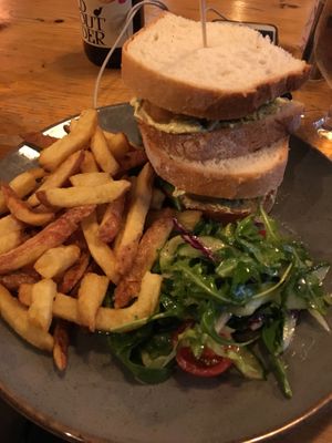 Fishstick sandwhich & chips, one of the best things i‘ve ever had at Stereo in Glasgow