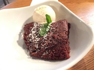 Yummy vegan Mint Chocolate Brownie at Stereo in Glasgow