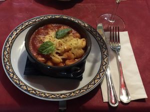 Gnocchi with vegan cheese at Frankie's in Sorrento