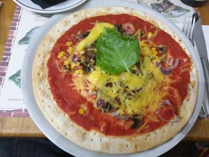 One of the standard vegan pizzas at Frankie's in Sorrento