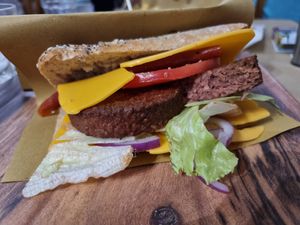 Vegan burger at Frankie's in Sorrento