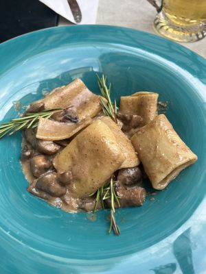 Walnut and mushroom pasta  at Frankie's in Sorrento