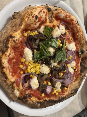 Vegan pizza  at Frankie's in Sorrento
