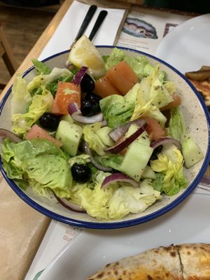 Greek salad without feta at Frankie's in Sorrento