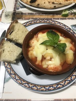 Gnocchi with vegan cheese at Frankie's in Sorrento