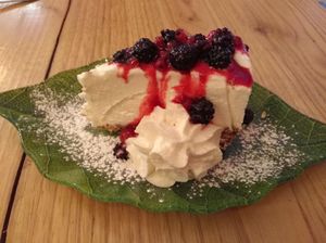 Amazing Vegan Berry Cheese Cake at Frankie's in Sorrento