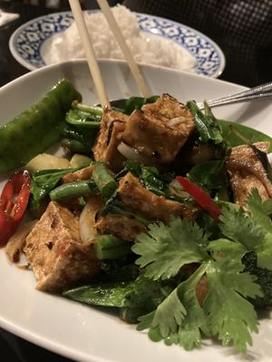 Chilli-basil tofu  at Chedi Thai in Sydney