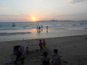 Beach below the restaurant - bring your bathing suit at Cabbages & Condoms in Pattaya