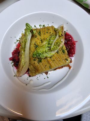 Shepherd's pie with forest berries and chutney at Flow Specialty Coffee Bar & Bistro in Budapest