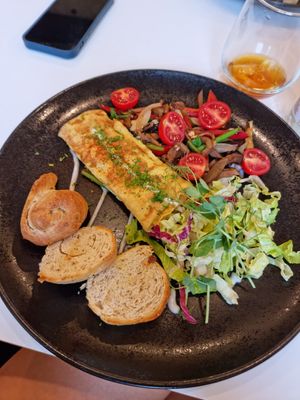 Vegan omlet at Flow Specialty Coffee Bar & Bistro in Budapest