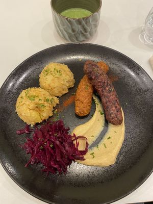 Hungarian style sausages  at Flow Specialty Coffee Bar & Bistro in Budapest