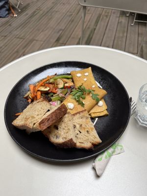 Vegan breakfast omelette   at Flow Specialty Coffee Bar & Bistro in Budapest