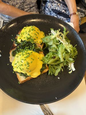 Eggs florentine   at Flow Specialty Coffee Bar & Bistro in Budapest