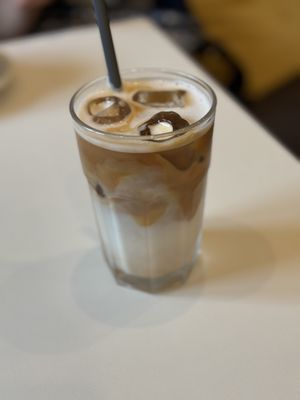 Iced latte   at Flow Specialty Coffee Bar & Bistro in Budapest