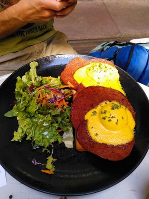 'eggs' benedict at Flow Specialty Coffee Bar & Bistro in Budapest