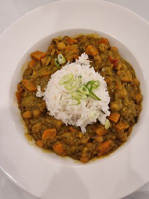 Chickpea curry at Flow Specialty Coffee Bar & Bistro in Budapest