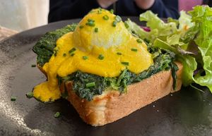 Eggs florentine   at Flow Specialty Coffee Bar & Bistro in Budapest