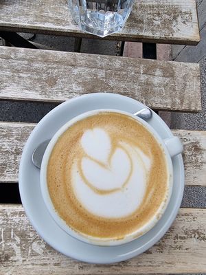 Oatmilk cappuccino at Flow Specialty Coffee Bar & Bistro in Budapest