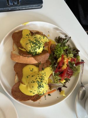 Eggs Benedict dish was amazing🥹!    at Flow Specialty Coffee Bar & Bistro in Budapest