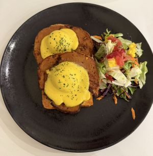 Egg Benedict  at Flow Specialty Coffee Bar & Bistro in Budapest