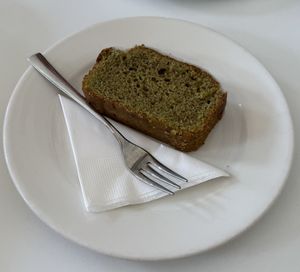 Matchs cake, good but a bit dry  at Flow Specialty Coffee Bar & Bistro in Budapest