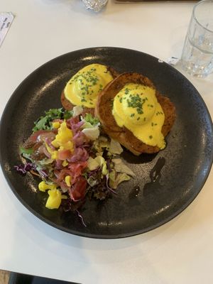 Benedict egg  at Flow Specialty Coffee Bar & Bistro in Budapest