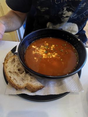 Gulash soup at Flow Specialty Coffee Bar & Bistro in Budapest