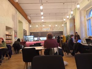Main room at Flow Specialty Coffee Bar & Bistro in Budapest