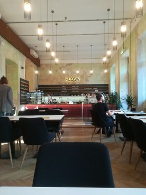 Flow in the morning at Flow Specialty Coffee Bar & Bistro in Budapest