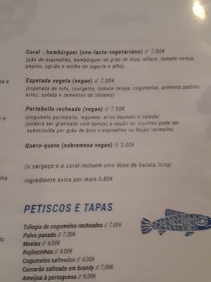 Vegetarian menu 2 at Sailorman and Friends in Povoa De Varzim