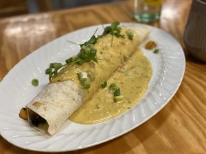 Smothered breakfast burrito at One Grub Community in El Paso