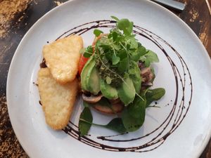 Vegan pesto stack at Cafe 4U in Whakatane