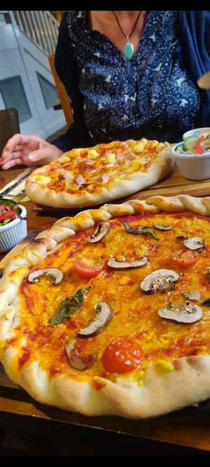 Margarita Pizza (added the mushrooms) at The Water Witch in Lancaster