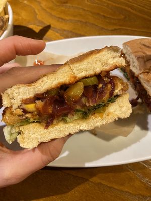 Vegan burger cross section at The Water Witch in Lancaster