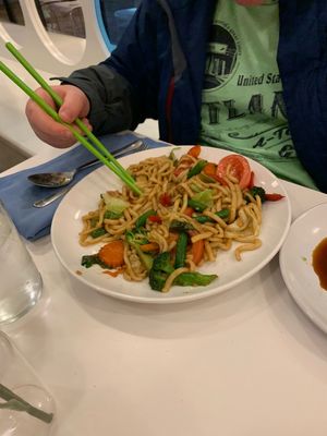 Udon noodles with veggies (without egg) at The Loft Thai Fusion in Vallejo