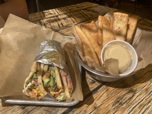 Vegan pita & vegan + hummus 😋  at Spitz in Holladay