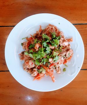 Myanmar Tomato salad at Sue's Kitchen in Mawlamyine