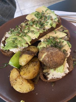 Avocado toast and sage potatoes    at Federal in Madrid