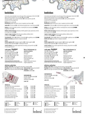 Menu at Federal in Madrid
