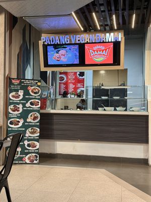 This is the small food stall  at Padang Vegan Damai in Yogyakarta