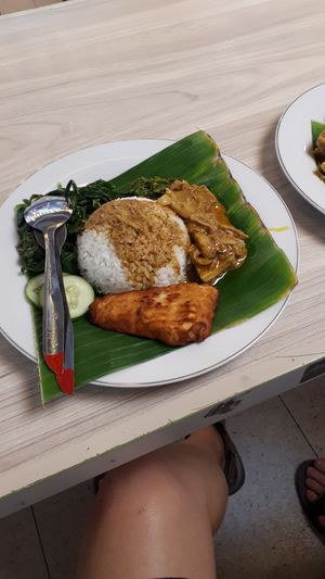 This tempe is AMAZING! at Padang Vegan Damai in Yogyakarta