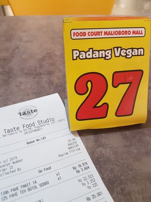 costs :-) at Padang Vegan Damai in Yogyakarta