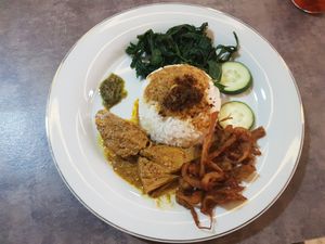 Ordered main meal at Padang Vegan Damai in Yogyakarta