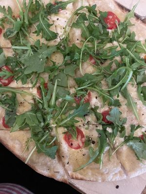 Vegan cheese rucola tomatoes   at Feuer & Flamme in Cologne