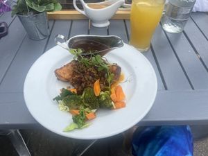 Cashew and cranberry vegan nut roast   at The Grumpy Mole in Cheam