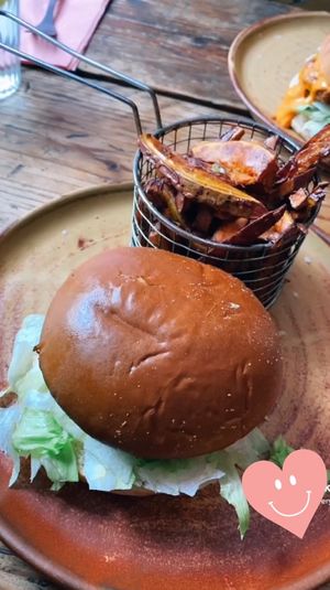 cheeze burger & sweet potato fries   at Kcal Kitchen in Glasgow