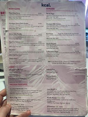 Menu  at Kcal Kitchen in Glasgow